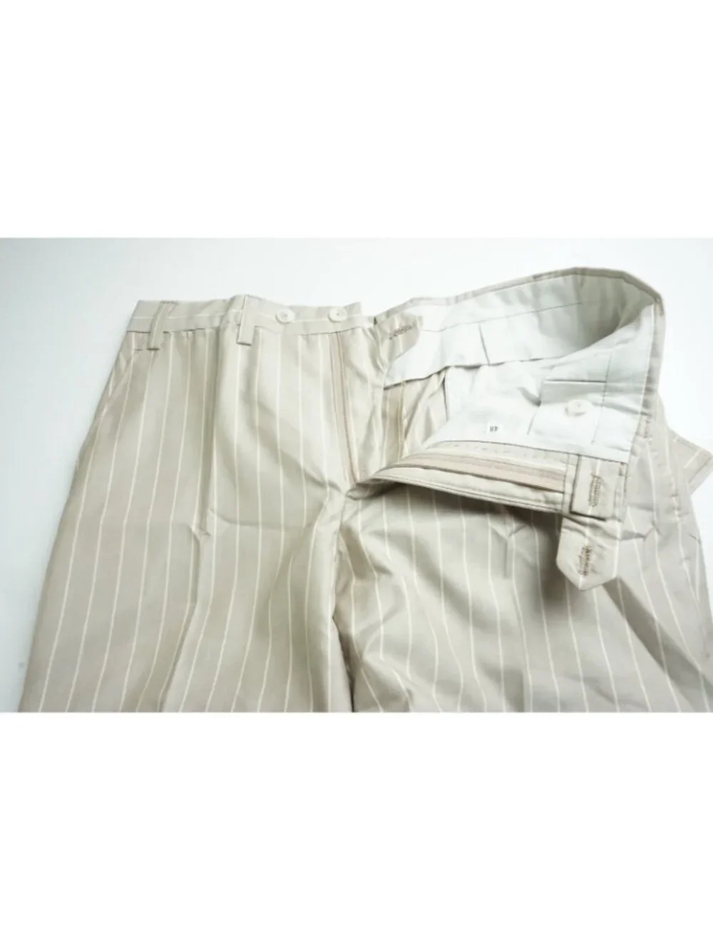 Patos Sartoria x Zegna Silk Skin Beige Striped 2 Pc Suit Jacket Pants 48 EU NEW